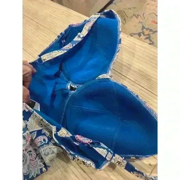 Nip Tuck Women's One Piece Swimsuit Size 6 Blue Paisley Print DD Cups - Picture 5 of 7